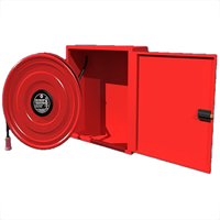 swinging fire hose reel in single plastic cabinet